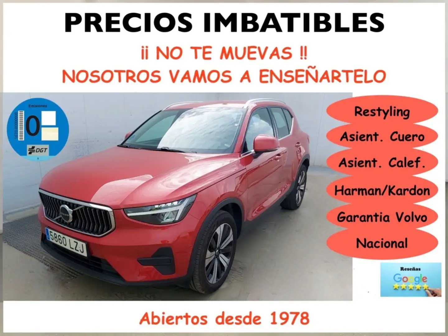 Volvo XC40 T4 Recharge Ultimate Bright Aut. Rojo - 1
