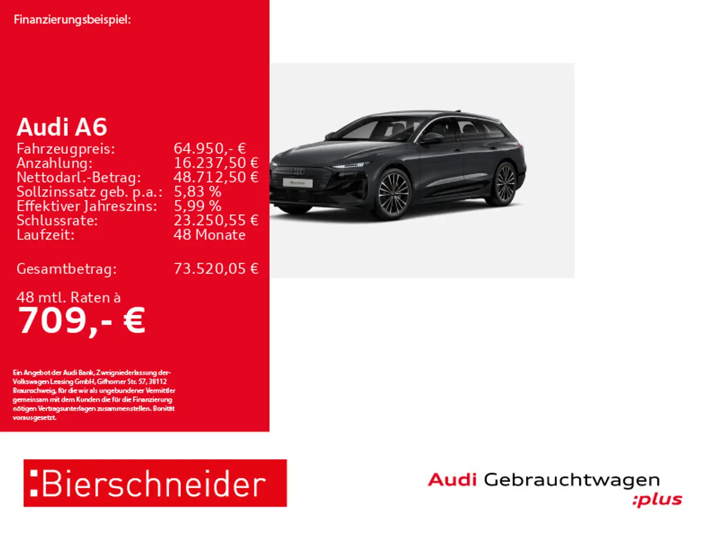 Audi A6 Av e-tron advanced 20 AHK LED+ TECH ACC 360 Grau - 1