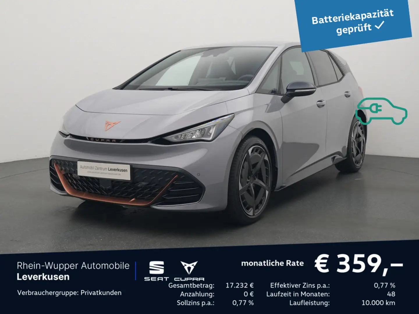 CUPRA Born Edition Dynamic 170 kW 360° HUD ACC KAM Gris - 1
