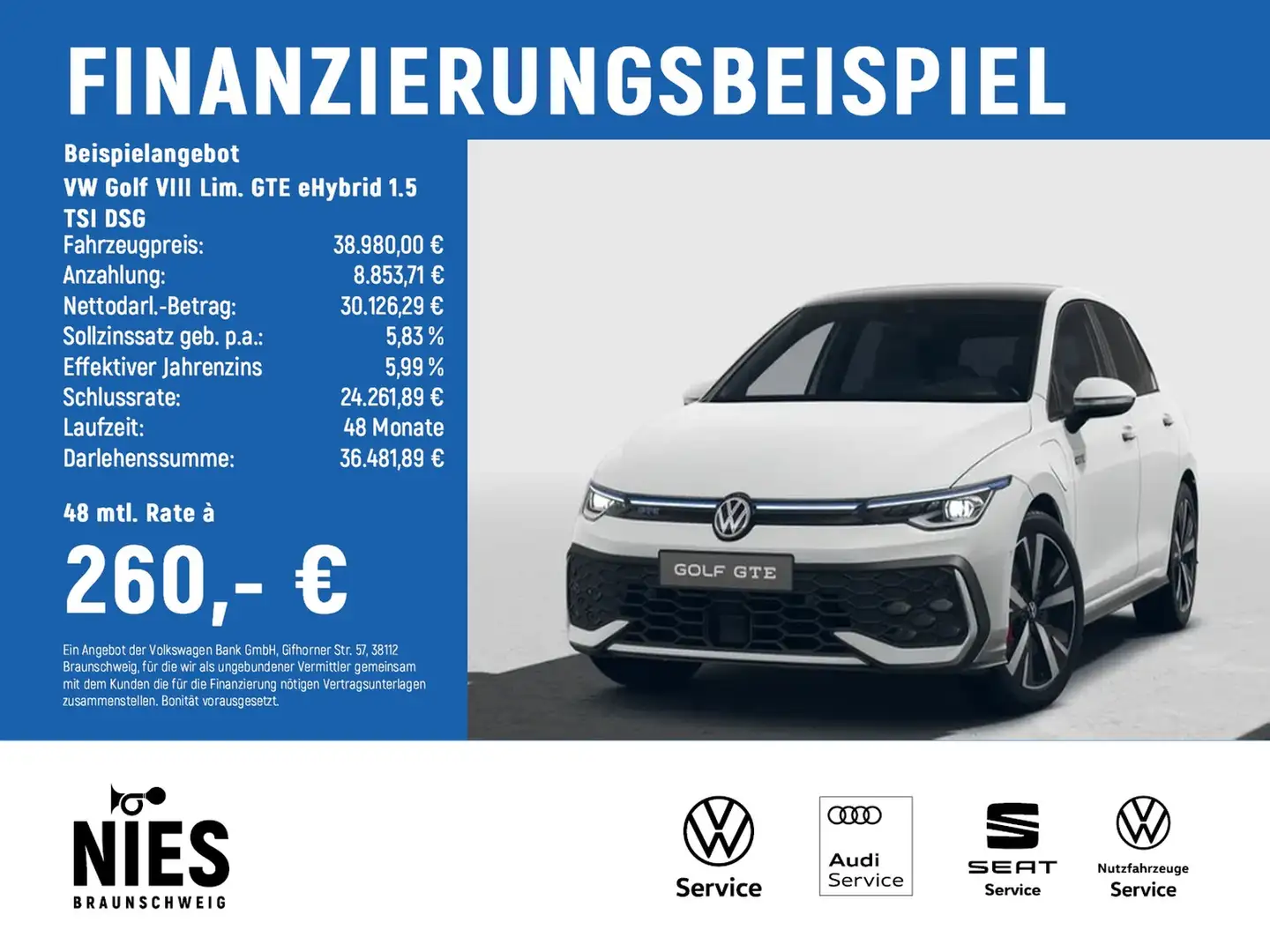 Volkswagen Golf VIII Lim. GTE eHybrid 1.5 TSI DSG MATRIX-LED Weiß - 2