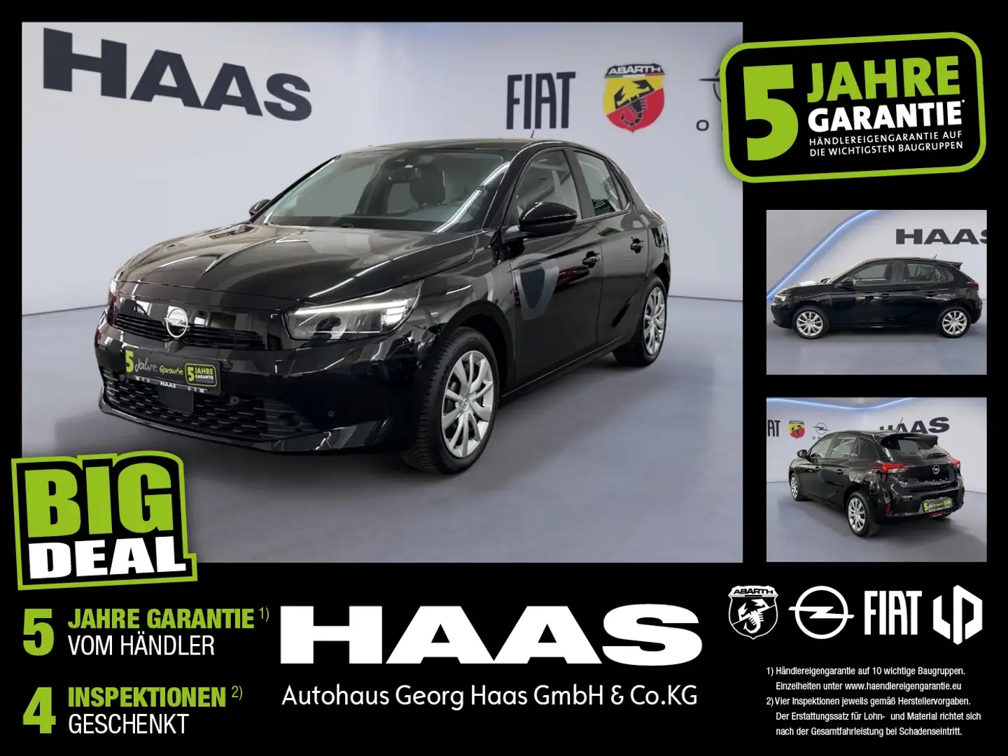 Opel Corsa F 1.2 Turbo Klimaanlage, Bluetooth, USB Zwart - 1