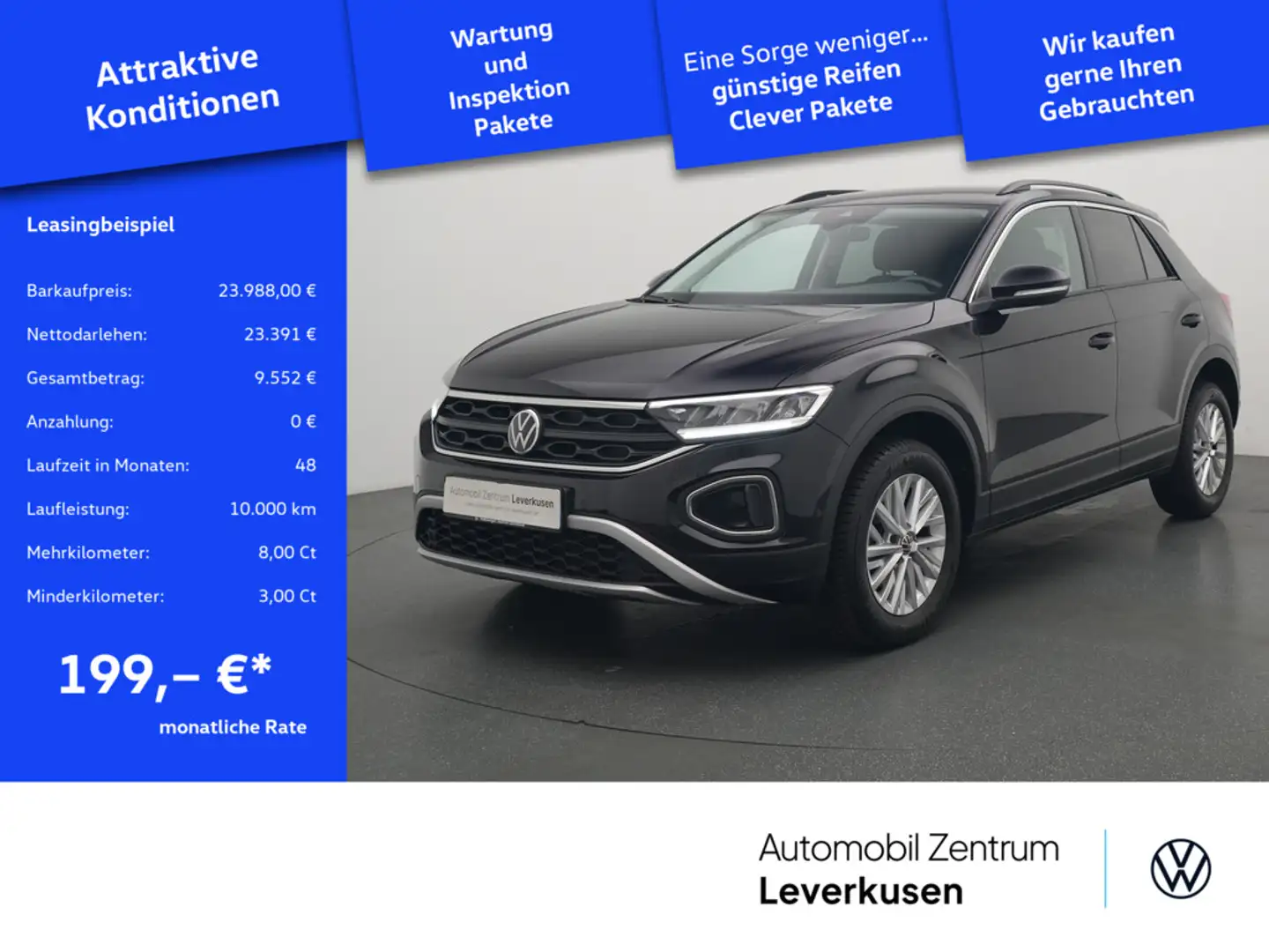 Volkswagen T-Roc TSI Life VIRT CARPLAY NAVI SHZ PDC LED Schwarz - 1
