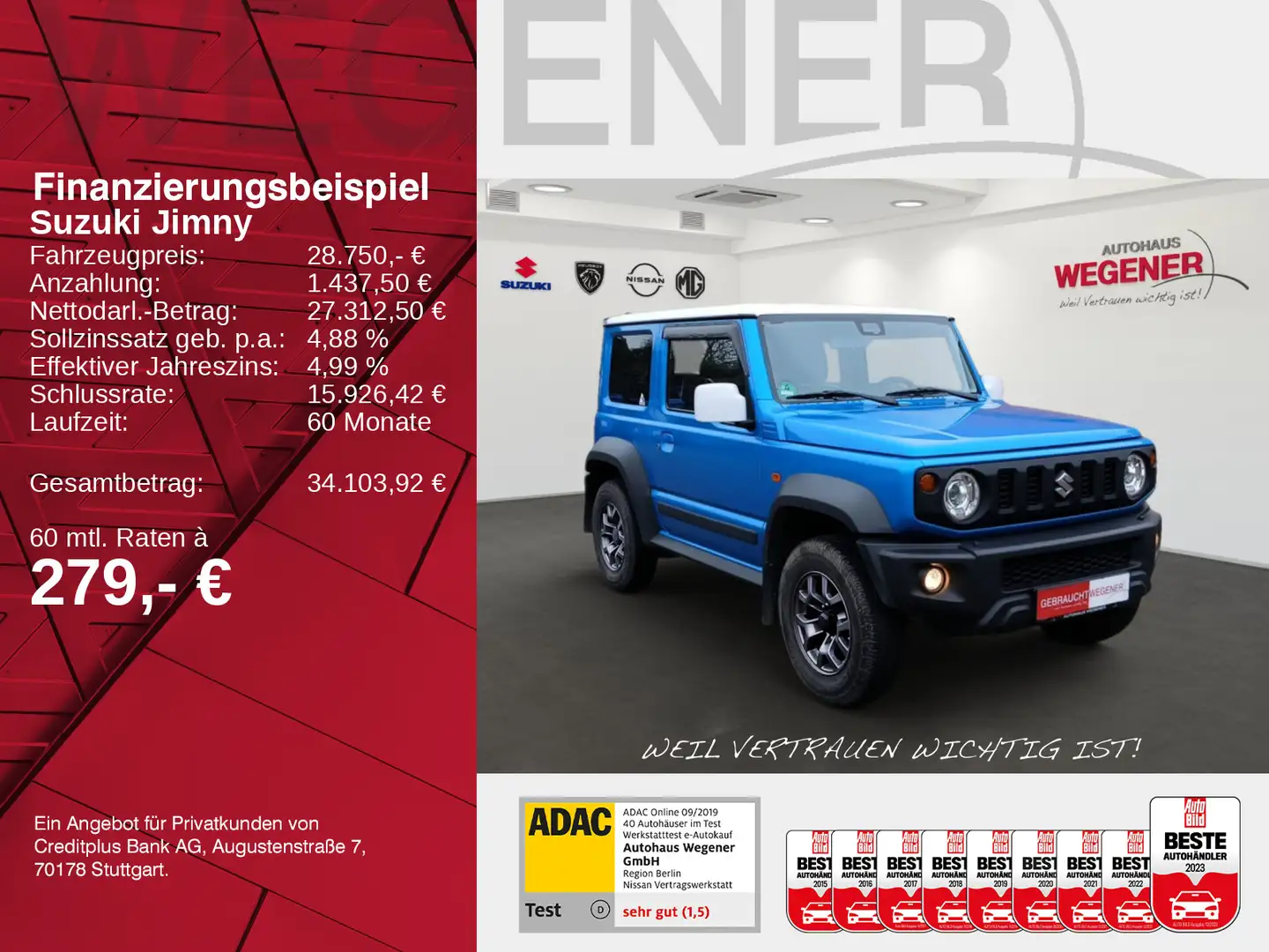 Suzuki Jimny JIMNY 1,5 3D M/T COMF+  Allw./ EPH / AHK/ NAV. 4 Albastru - 2
