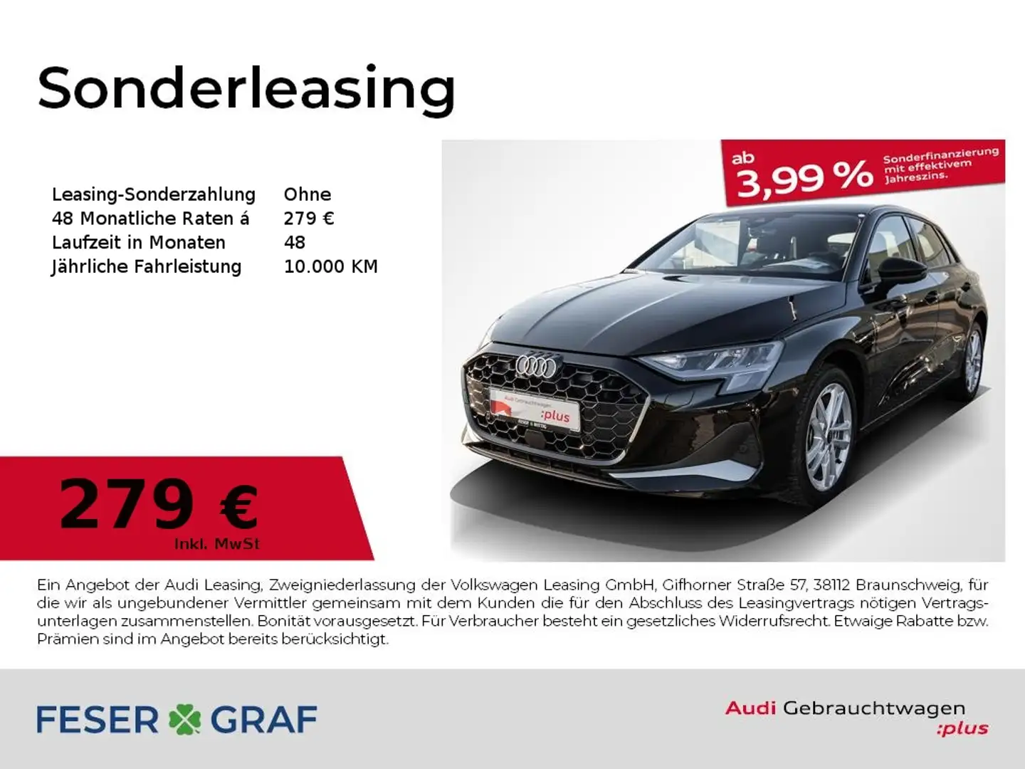 Audi A3 30 TFSI advanced,LED,AZV,Navi+,VC Schwarz - 1