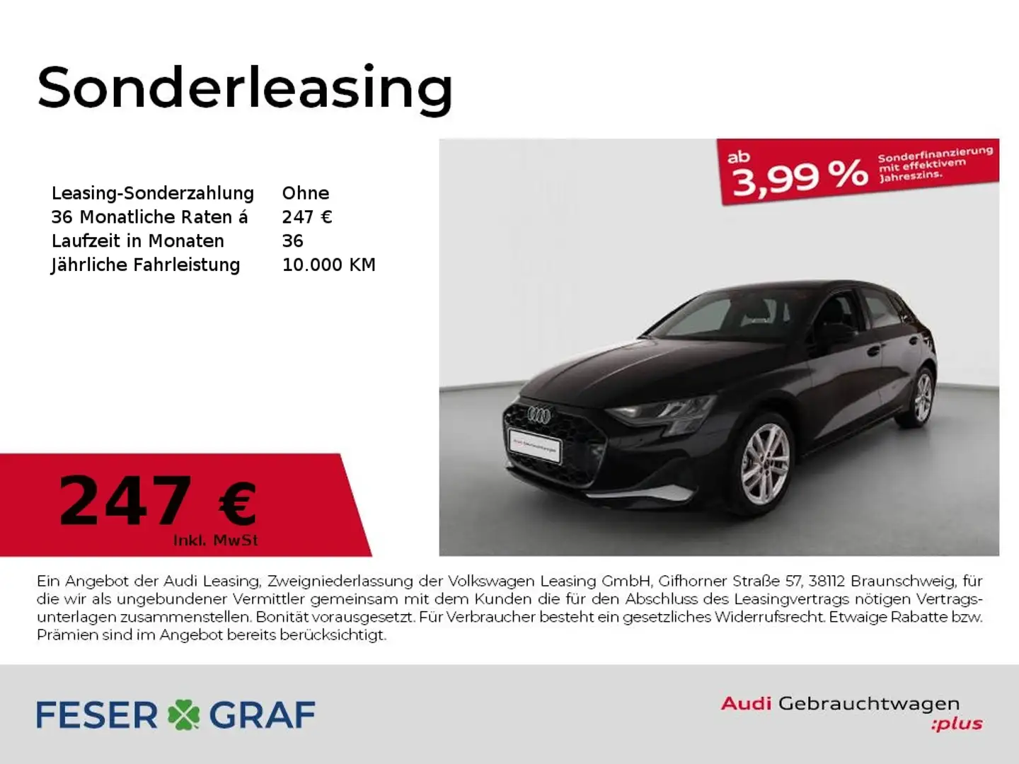 Audi A3 30 TFSI advanced,LED,AZV,Navi+,VC Schwarz - 1