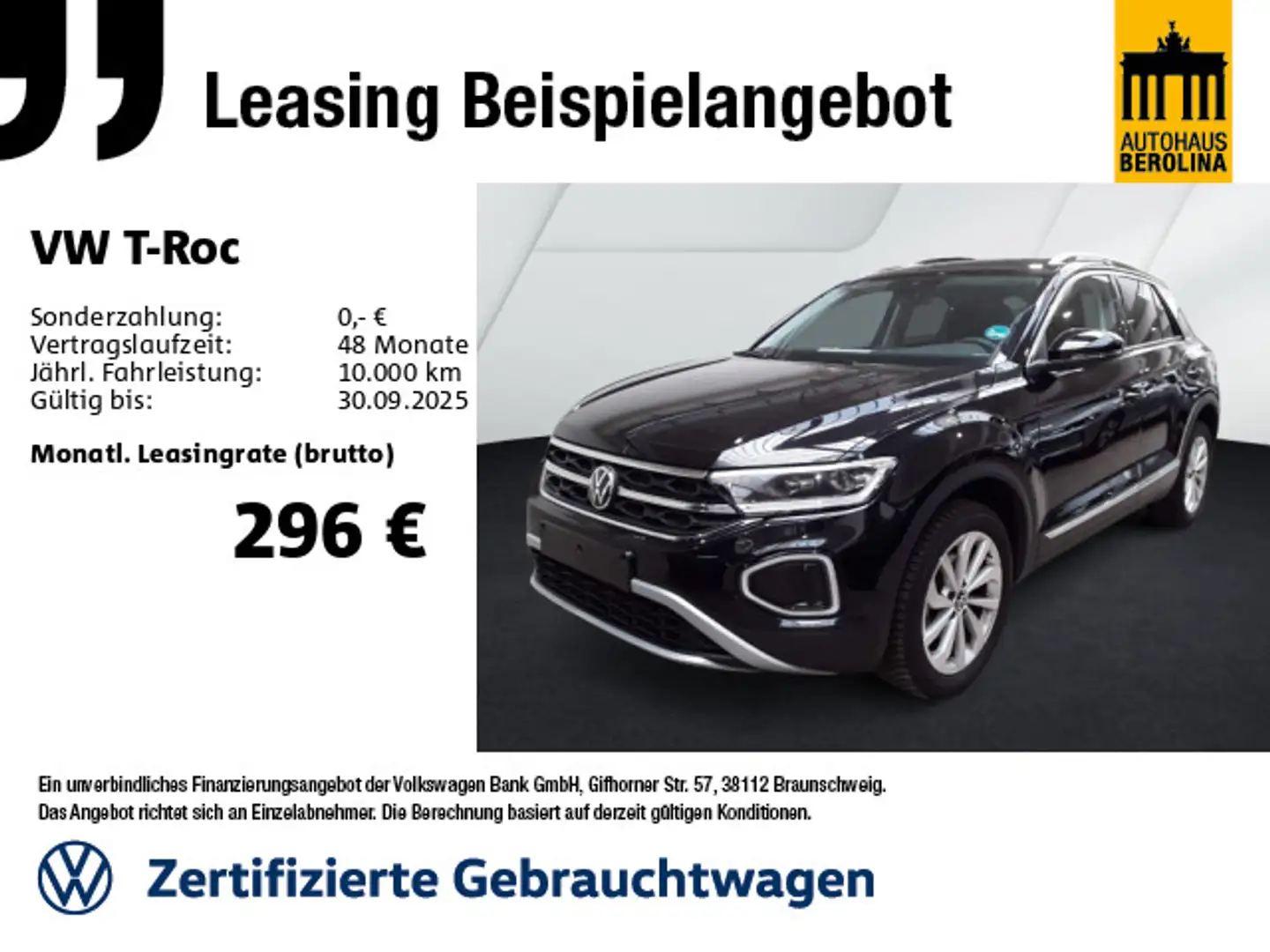 Volkswagen T-Roc 1.5 TSI Style DSG *ACC*AHK*LED+*NAV*SHZ* Schwarz - 1