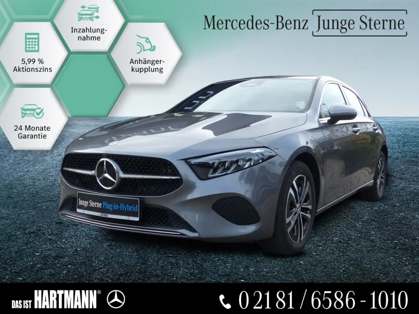 Mercedes-Benz A 250 e  PROGRESSIVE+AHK+CARPLAY+RF.-KAMERA+AMBI Grau - 1