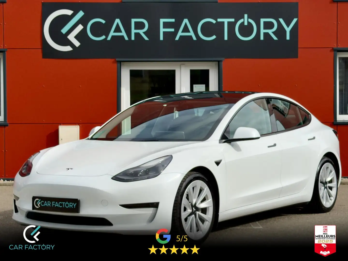 Tesla Model 3 Grande Autonomie Dual Motor Attelage Garantie 12-2029 Blanc - 1