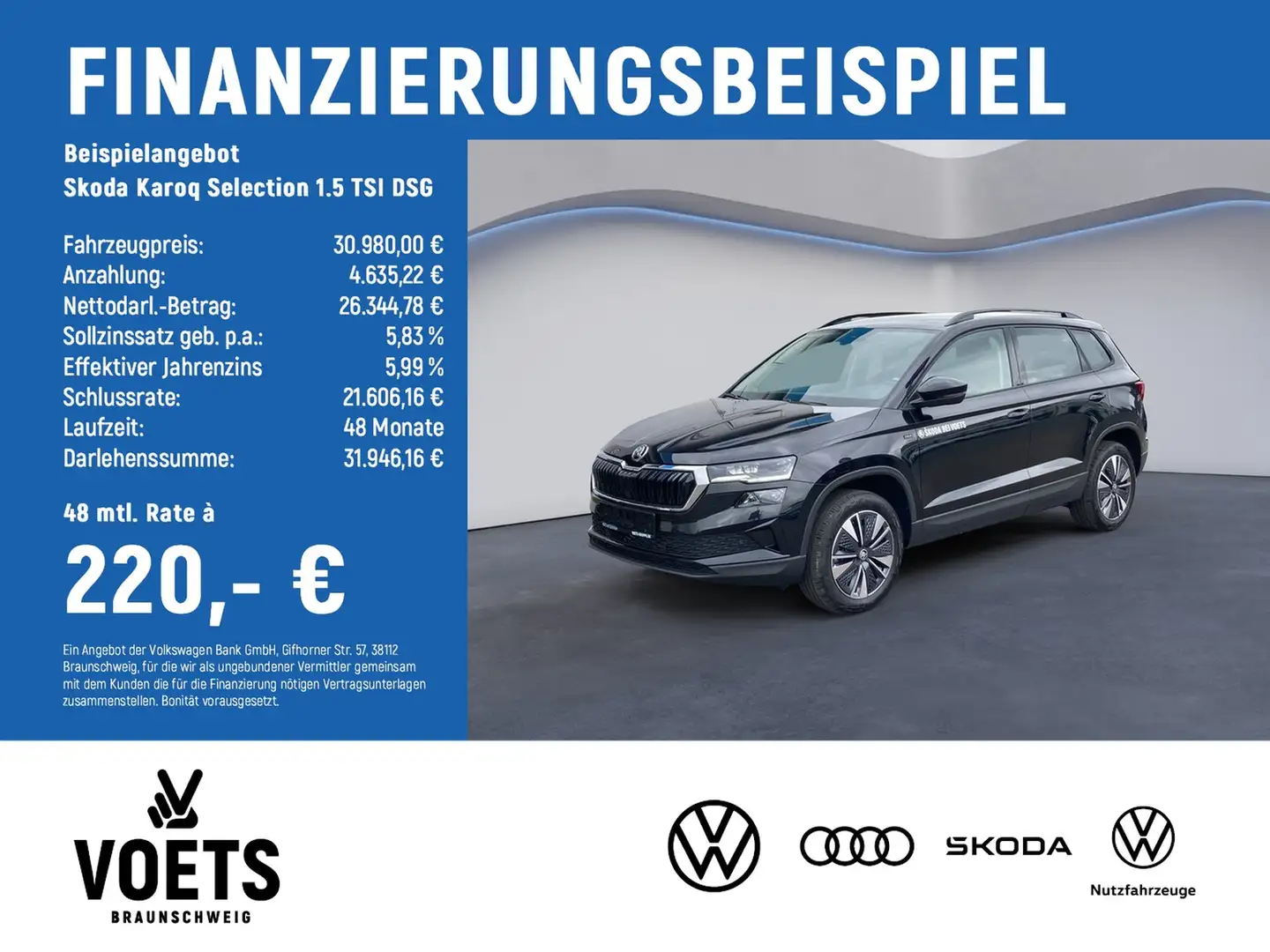 Skoda Karoq Selection 1.5 TSI DSG AHK+LaneAssist+LED Schwarz - 2