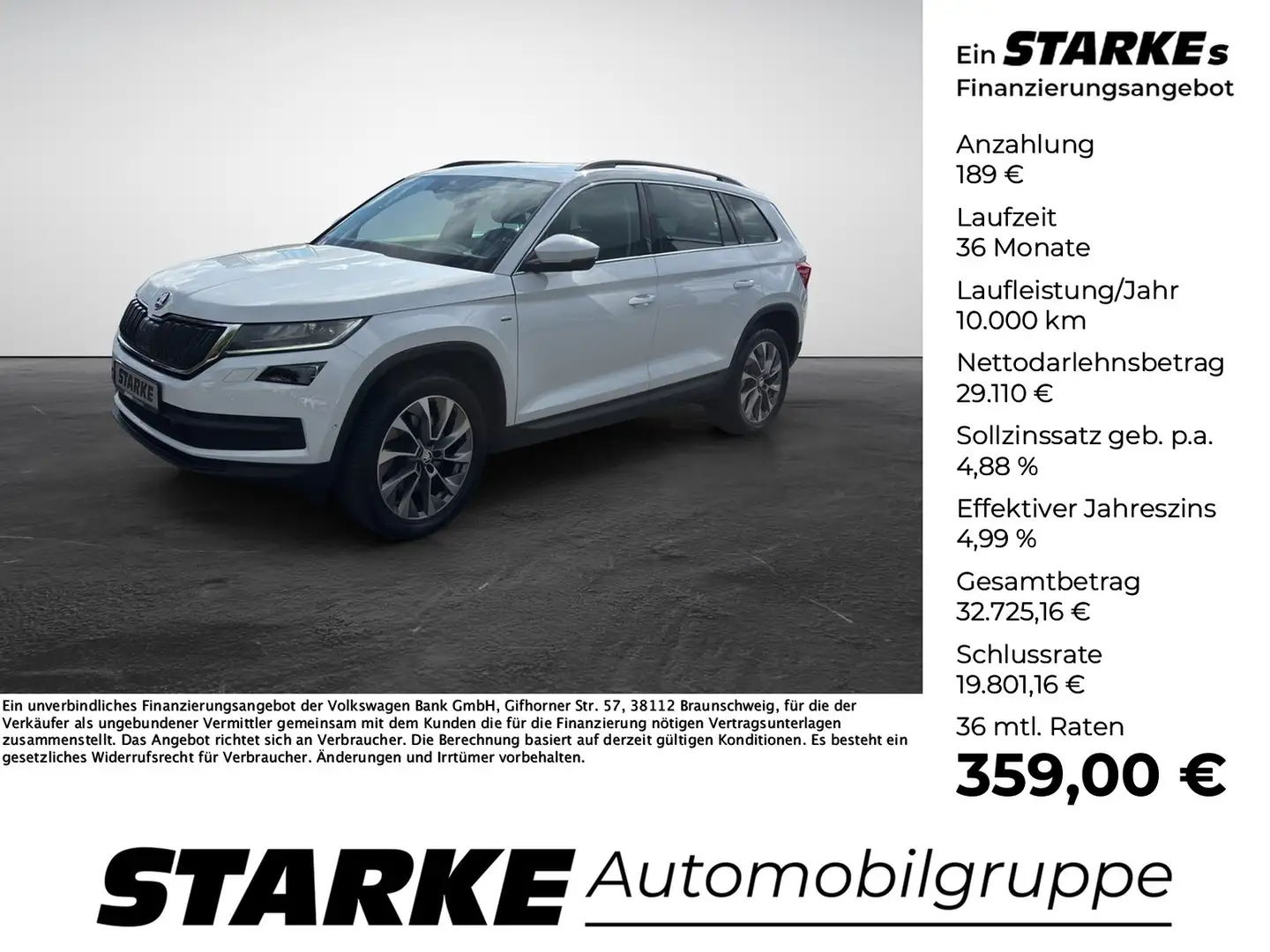Skoda Kodiaq 2.0 TDI DSG 4x4 Clever Weiß - 1