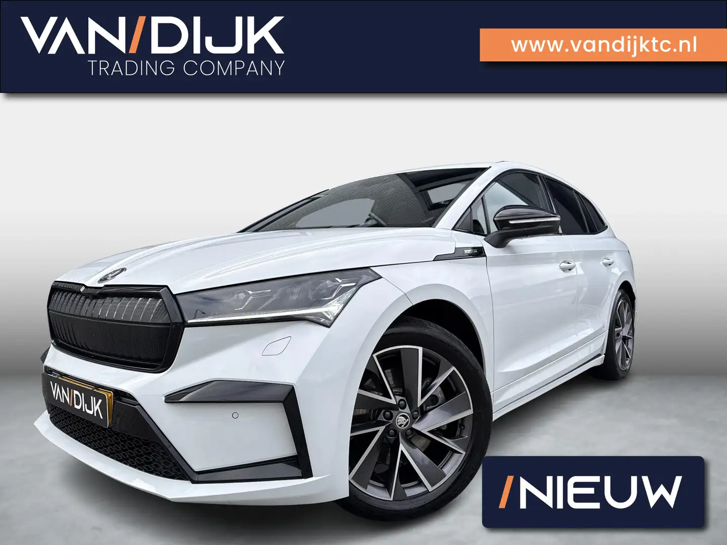 Skoda Enyaq iV 80 Sportline ✓SOH 93% ✓Sportstoelen Half Leder Blanc - 1