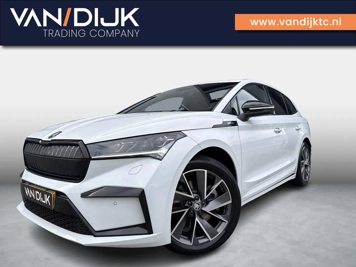 Skoda Enyaq iV 80 Sportline ✓SOH 93% ✓Sportstoelen Half Leder Wit - 1