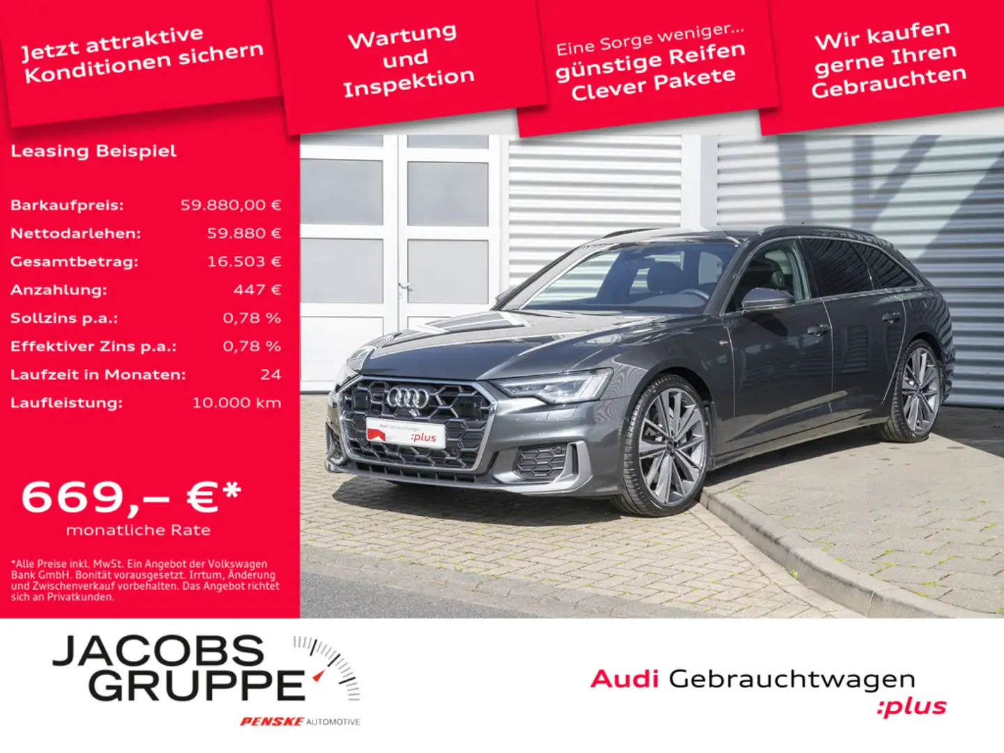 Audi A6 Avant S line 50 TFSI e quattro ACC*Matrix*AHK*360° Grau - 1