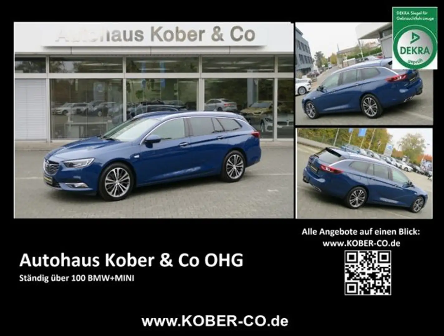 Opel Insignia SportsTourer Bi-Turbo 4x4 LEDER+NAVI+LM Blauw - 1