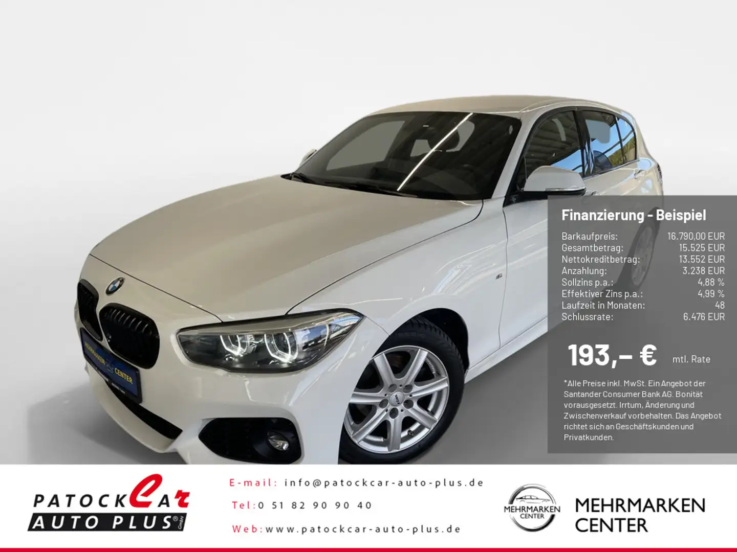 BMW 118 i Edition M Sport Shadow 8-fach bereift Weiß - 1