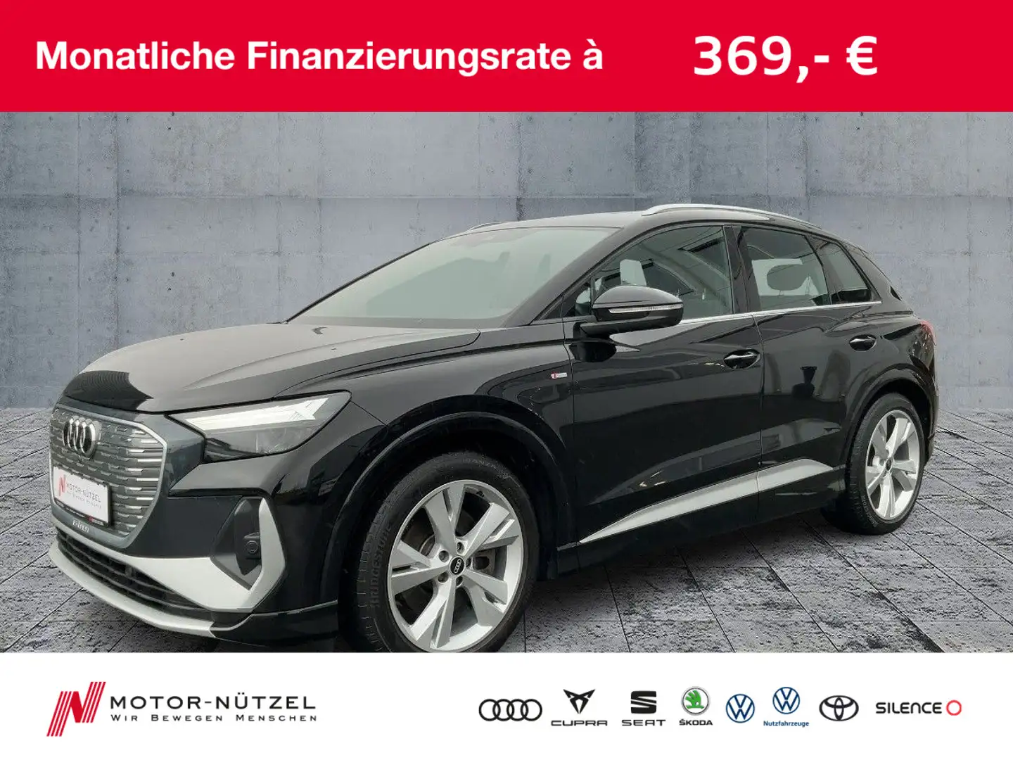 Audi Q4 e-tron Q4 50 e-tron QU S-LINE EXT LED+NAVI+RFK+ACC+PANO Zwart - 1