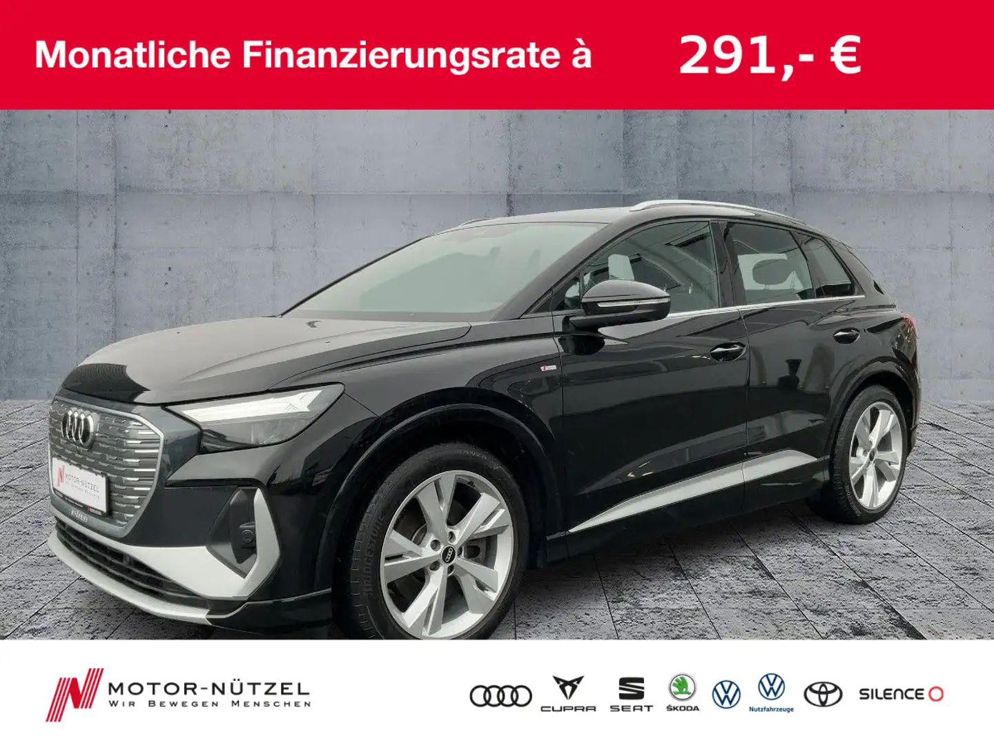 Audi Q4 e-tron 50 QU S-LINE EXT LED+NAVI+RFK+ACC+PANO Zwart - 1