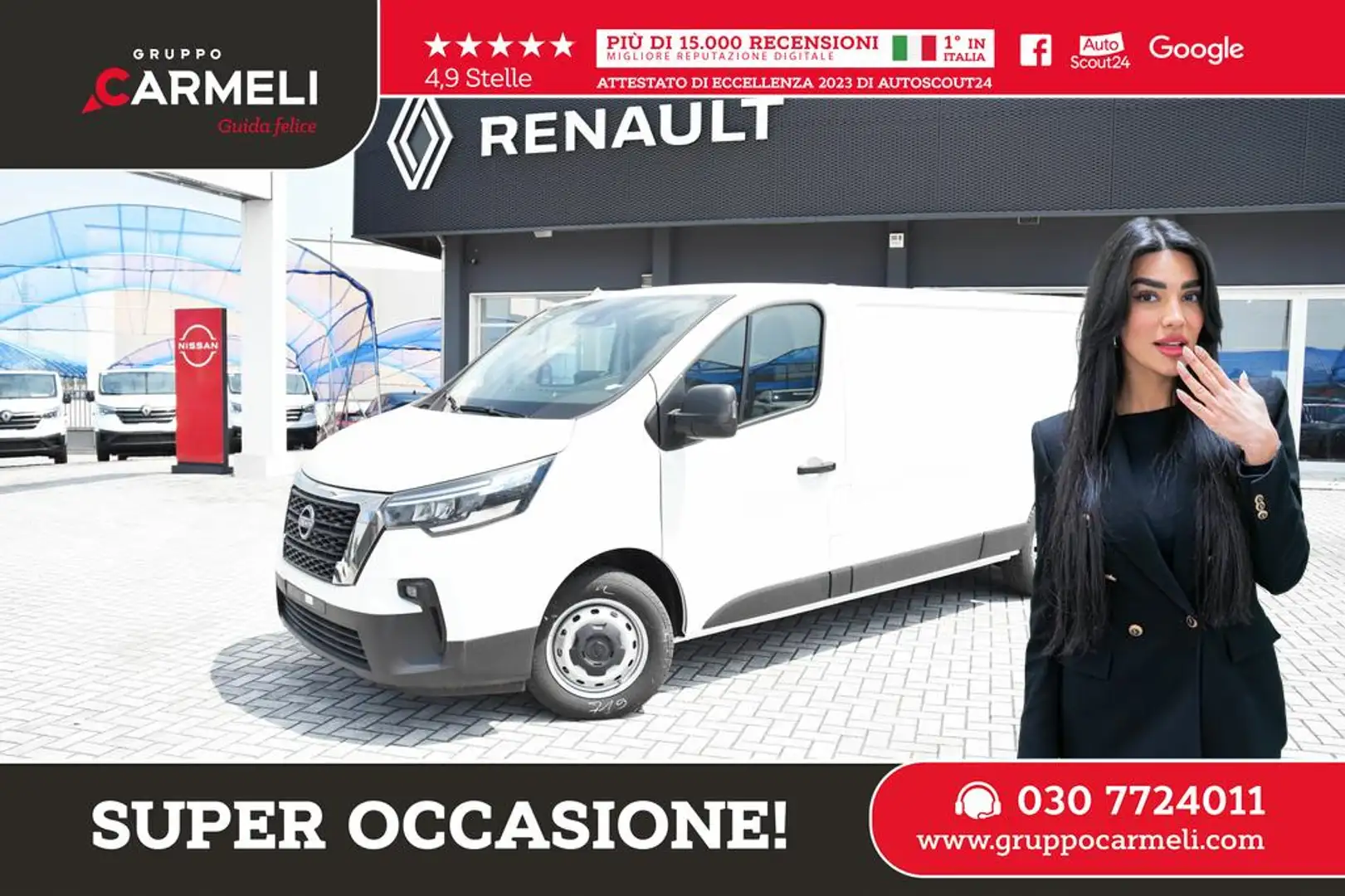 Nissan Primastar van 30 2.0 dci 130cv S&S L2H1 Acenta my24 - Weiß - 1
