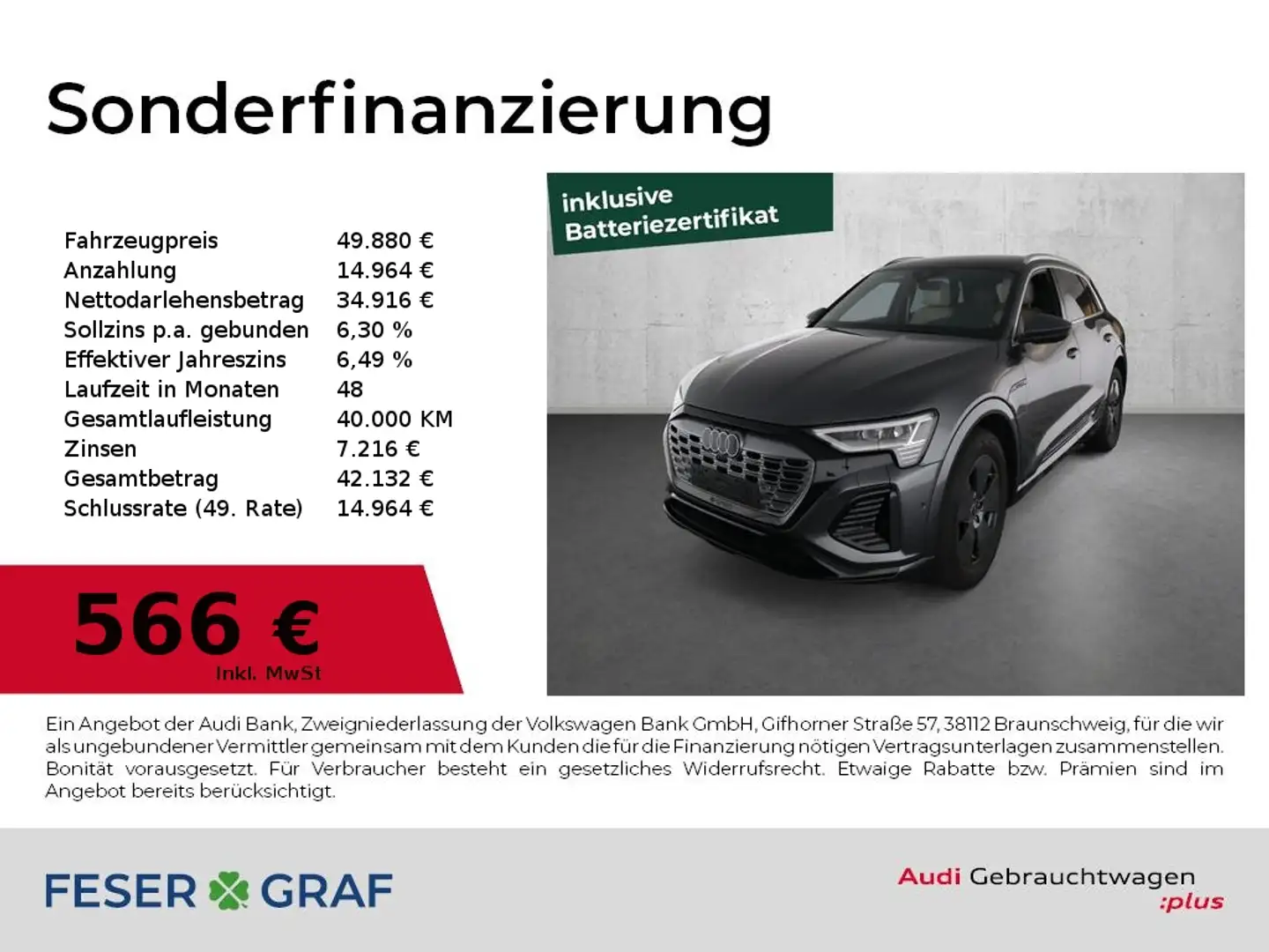 Audi Q8 e-tron 55 e-tron S line/HuD/Matrix/Sitzbelüf/Luft/Air/ACC Szary - 1