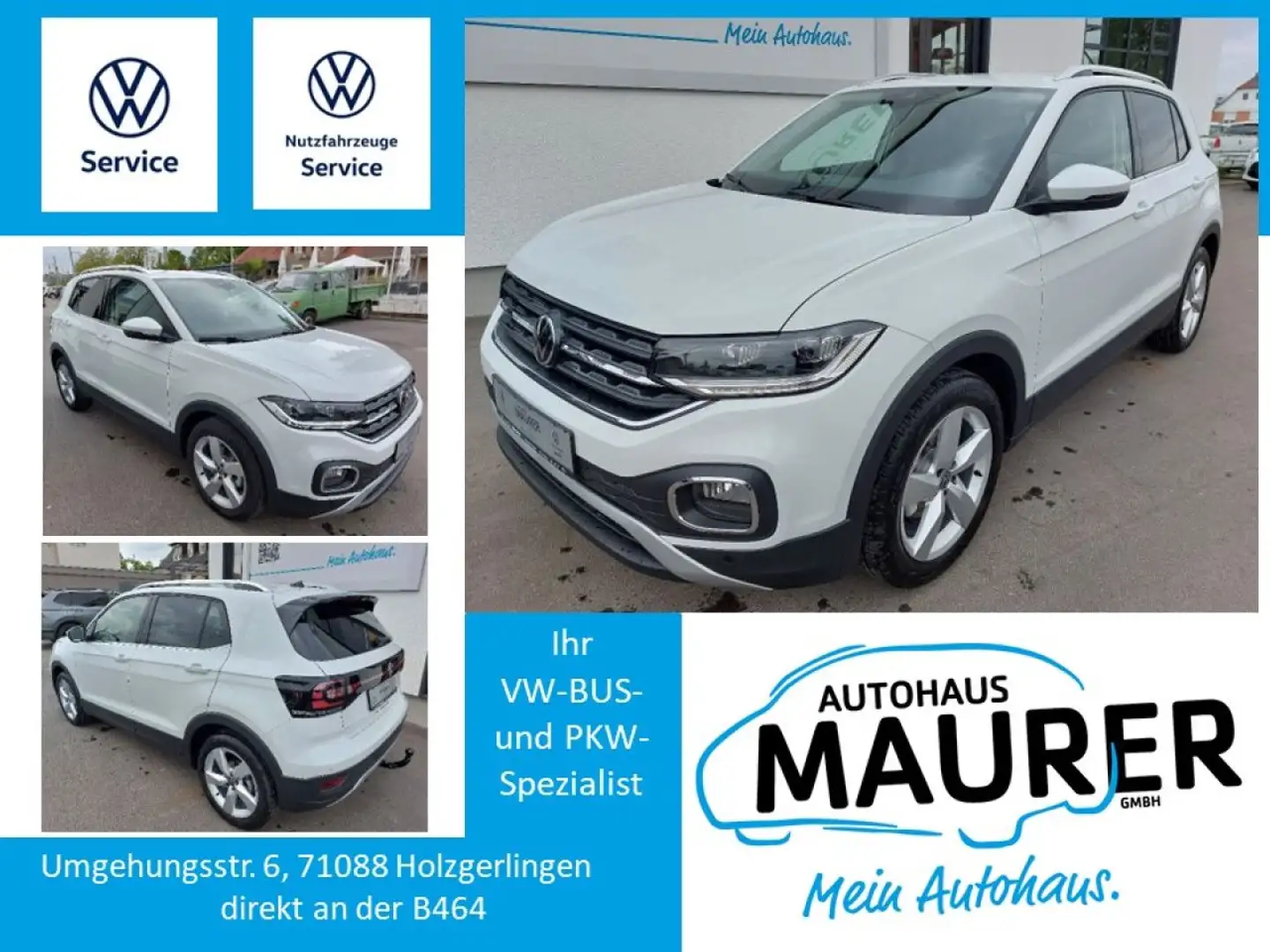Volkswagen T-Cross Style 1,5 TSI DSG LED AHK App ACC Kamera Weiß - 1