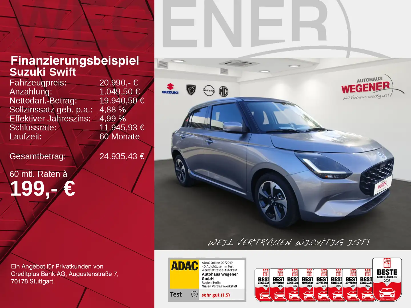 Suzuki Swift SWIFT COMFORT+ CVT HYBRID LED NAVI KAMERA SHZ Silber - 2
