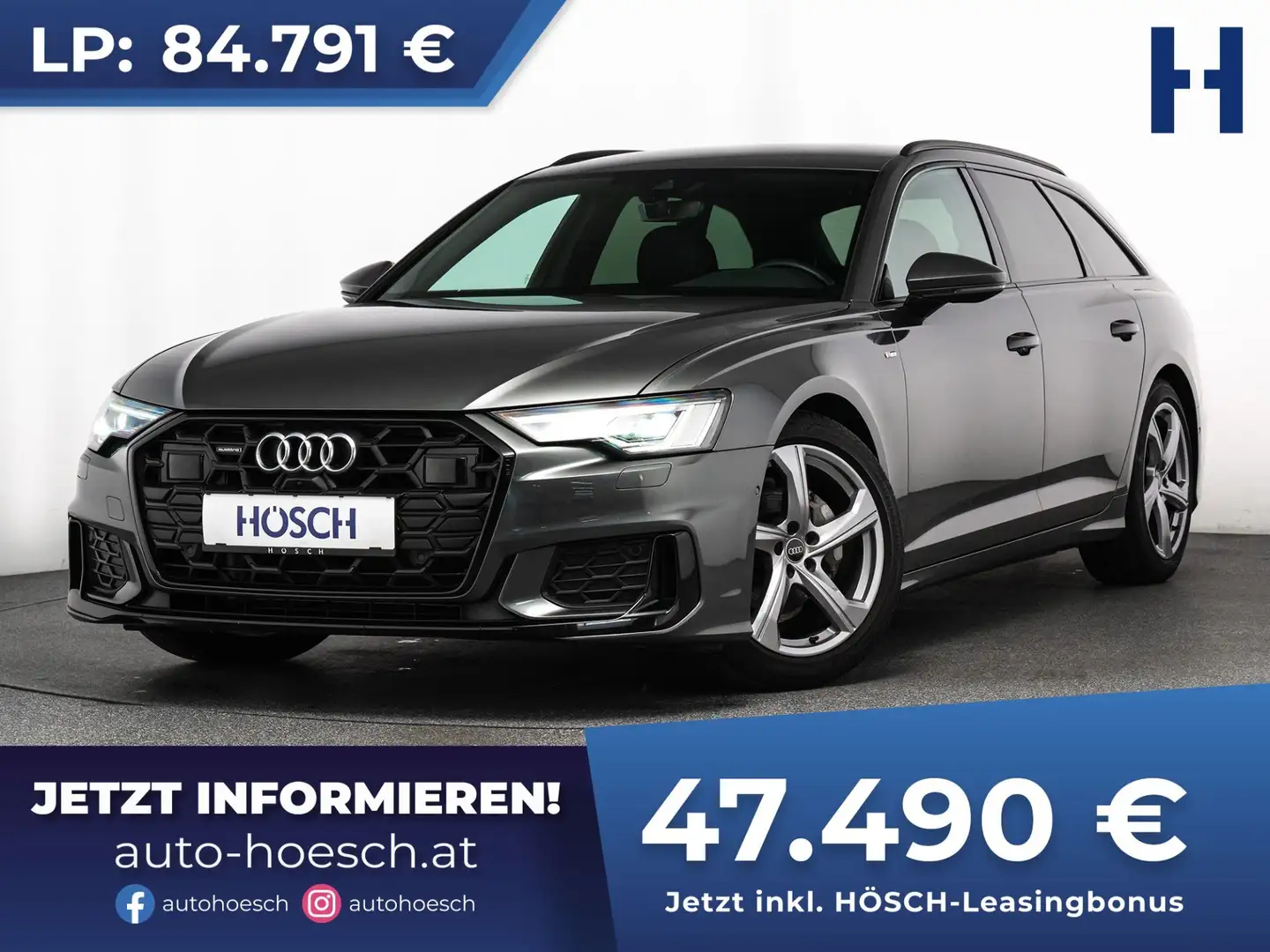 Audi A6 Avant 40 TDI quattro 2x S-LINE BLACK STHZG AHK AS Grau - 1