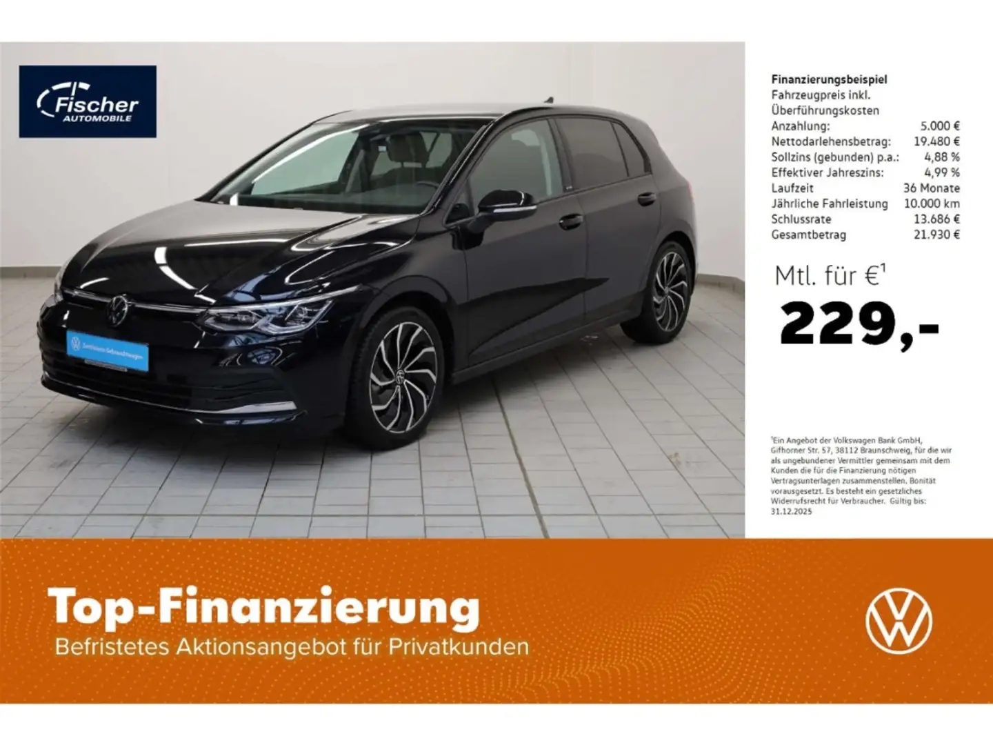 Volkswagen Golf 1.5 TSI Active 6-Gg. NAV/LED/RFK/ACC/SH Nero - 1
