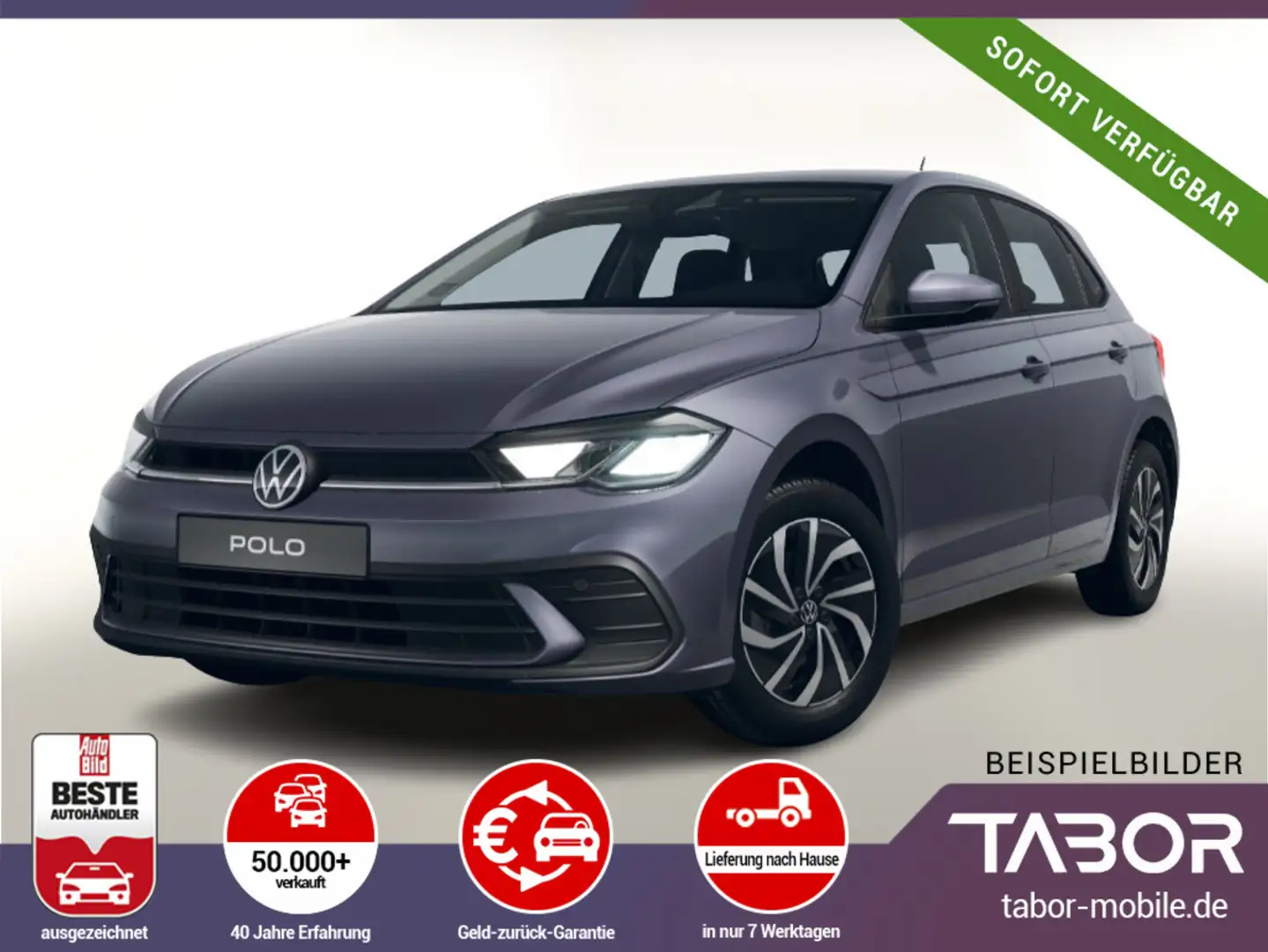Volkswagen Polo 1.0 TSI 80 LED 15Z Tempomat AppC DigCo PDC Gris - 1