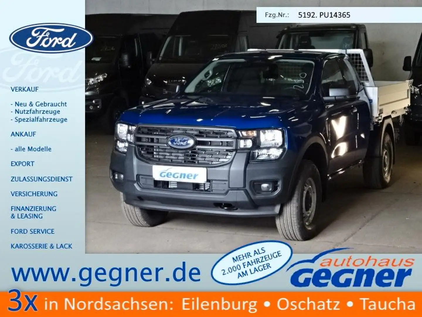 Ford Ranger 2.0 TDCI XL ExtraKab 3-S.-Kipper  AHK WiP Blue - 1