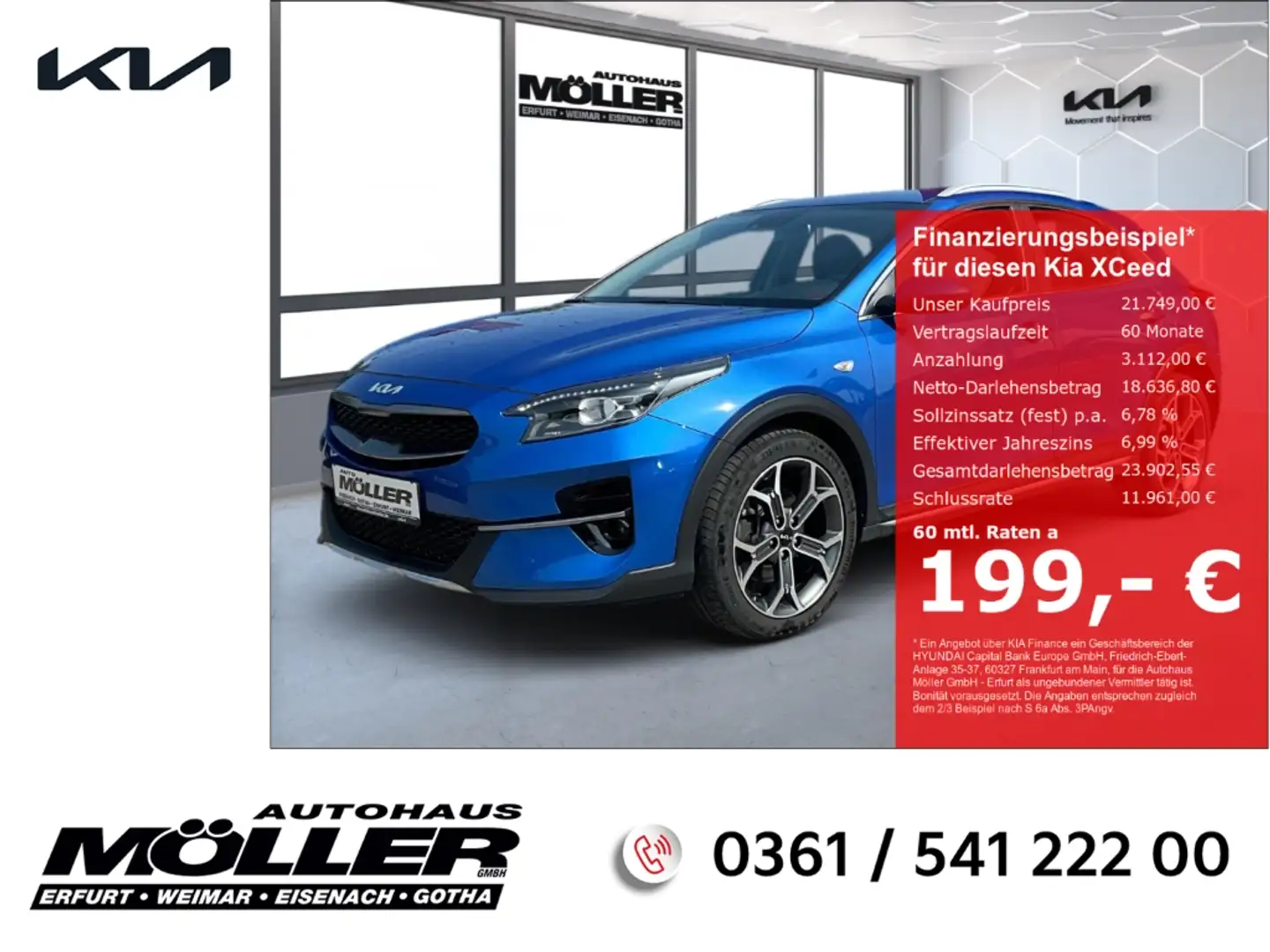 Kia XCeed Vision 1.5T DCT7 Komfort Navi Kamera LED  Klima Blauw - 1