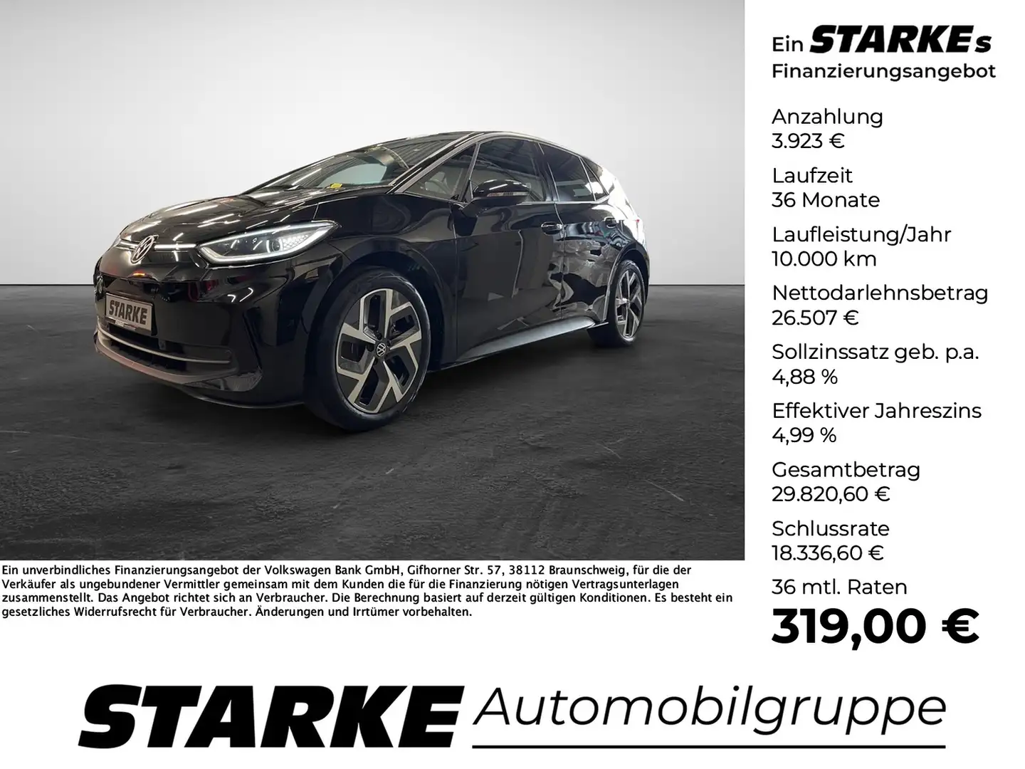 Volkswagen ID.3 Pro Performance Schwarz - 1