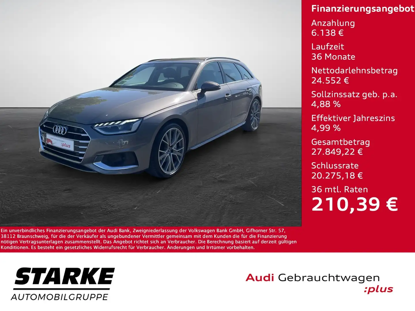 Audi A4 Avant 40 TDI S tronic advanced Gris - 1