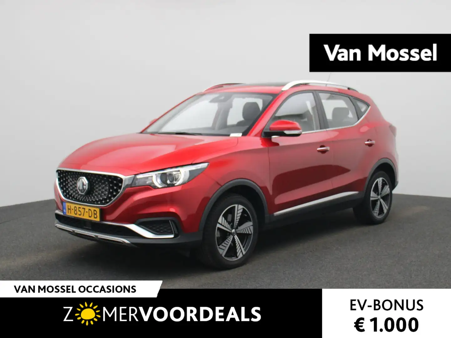 MG ZS MG EV Luxury 45 kWh | Panorama Dak |   Lederen Bek Rood - 1