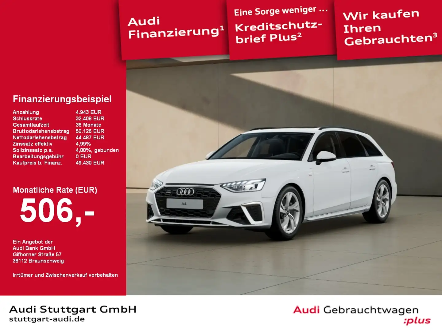 Audi A4 Avant S line 40 TFSI quattro LED Navi Kamera Weiß - 1