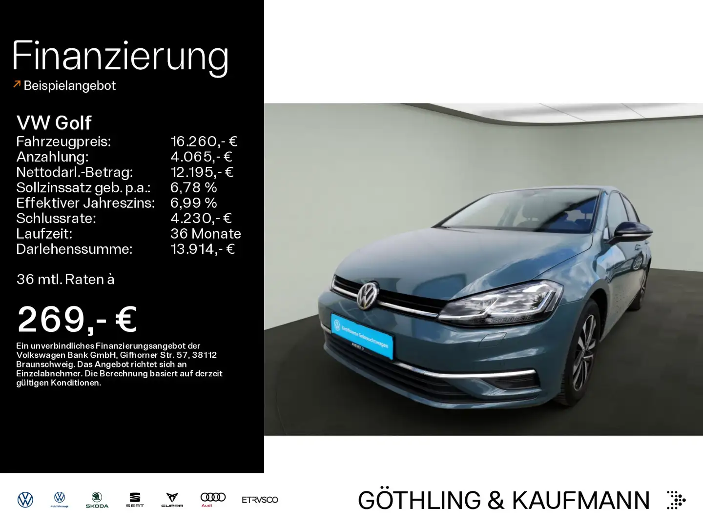Volkswagen Golf IQ.DRIVE 1.5 TSI*LED*Navi*SHZ*ACC*Climatron Bleu - 1