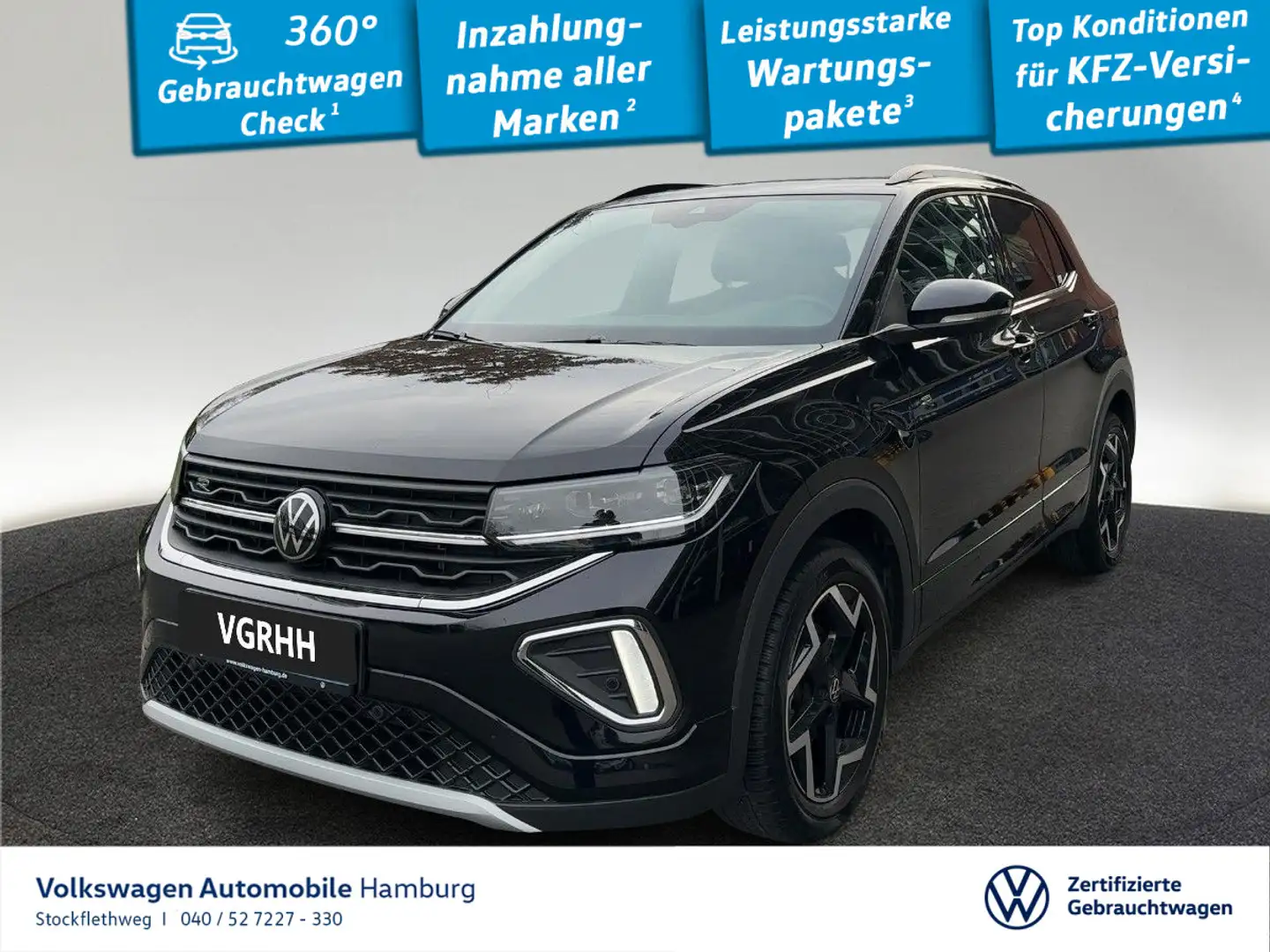 Volkswagen T-Cross 1.5 TSI R-Line DSG AHK Navi Rückf.kamera Schwarz - 1