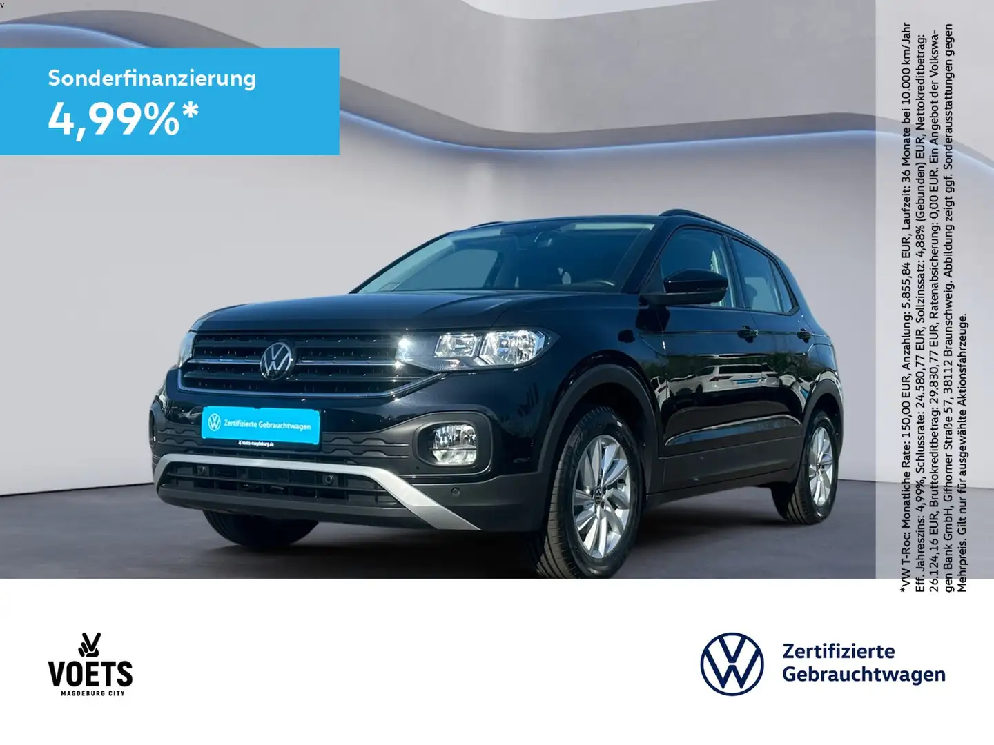 Volkswagen T-Cross 1,0 TSI Life ACC+KLIMA+DIGICOCKPIT Schwarz - 1