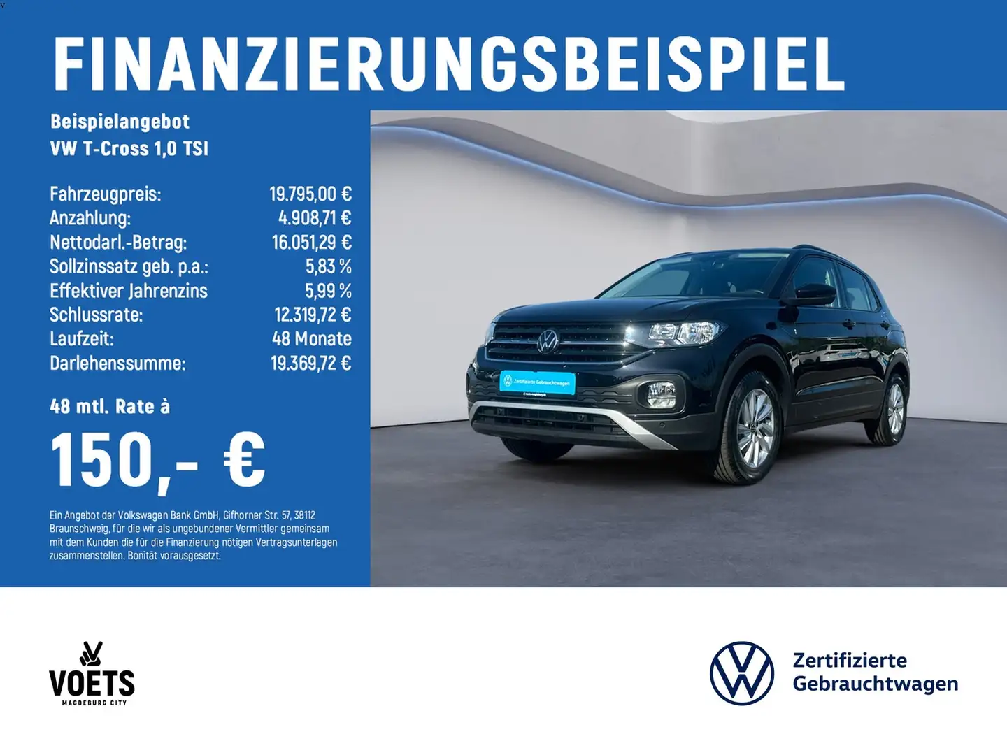 Volkswagen T-Cross 1,0 TSI Life ACC+KLIMA+DIGICOCKPIT Zwart - 2