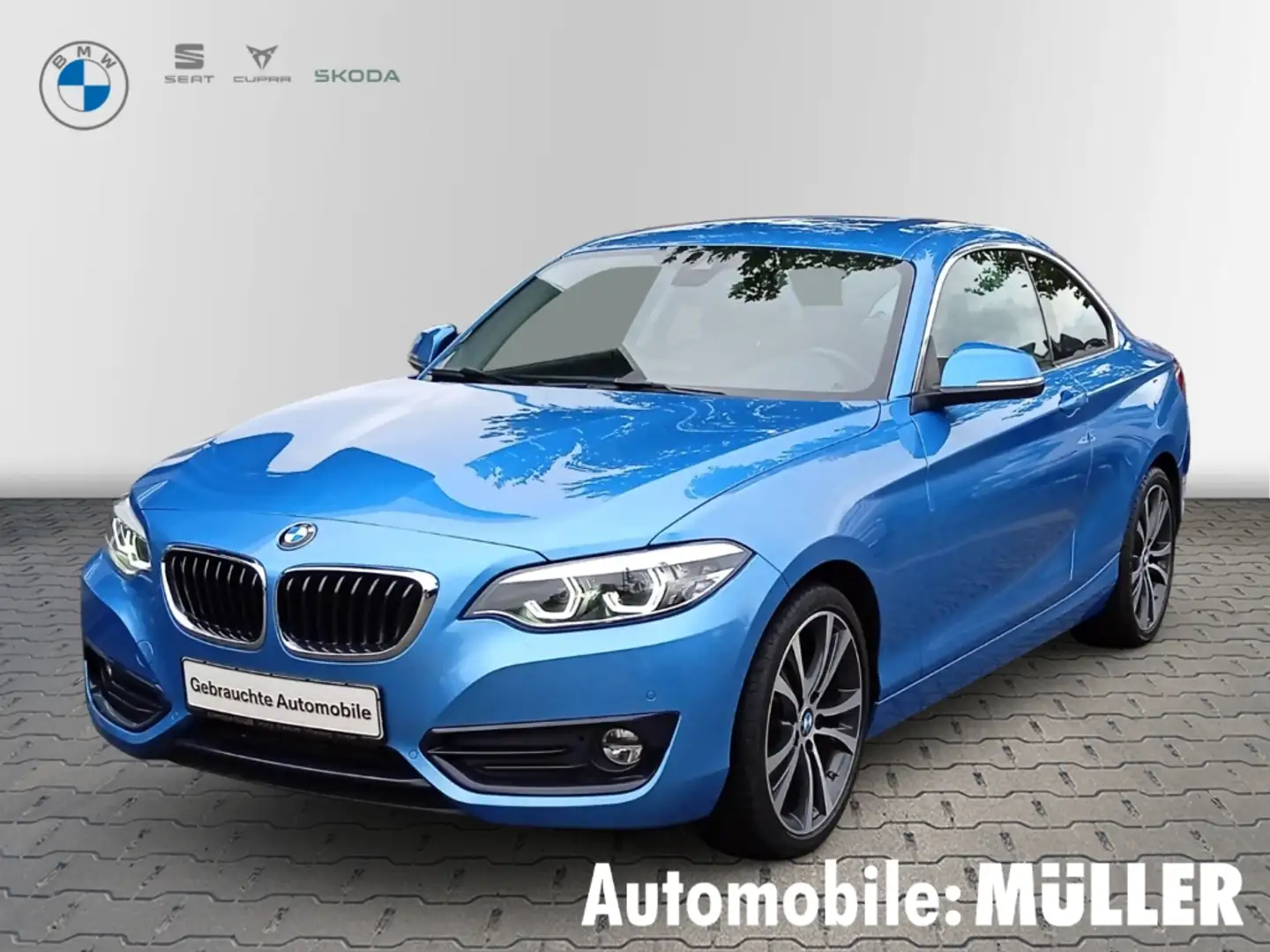 BMW 225 d Coupe Sport Line AHK+EL.AUSSENSPIEGEL+NAVI+LED+M Blau - 1
