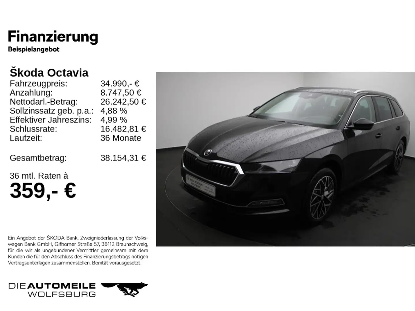 Skoda Octavia Combi IV 1,5 TSI DSG Style Schwarz - 2