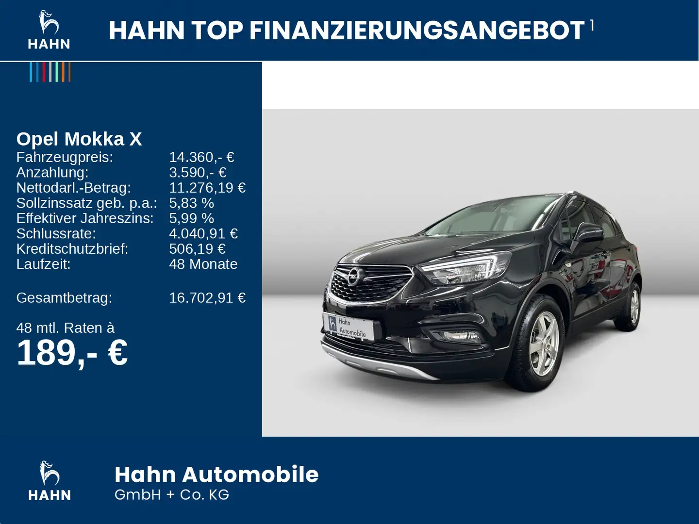 Opel Mokka X 1.4 Turbo Selection Tempo Klima Radio/DA Noir - 2