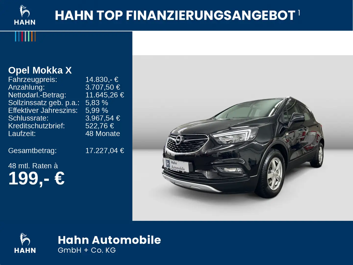 Opel Mokka X 1.4 Turbo Selection Tempo Klima Radio/DA Schwarz - 2