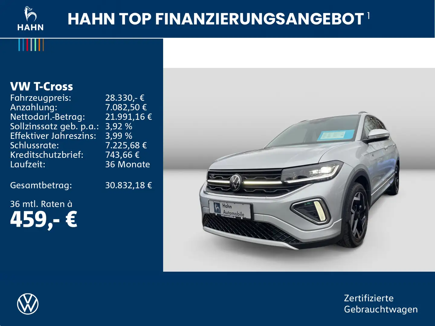 Volkswagen T-Cross 1.5TSI DSG R-Line Matrix Nav AHK CAM APP Argent - 2