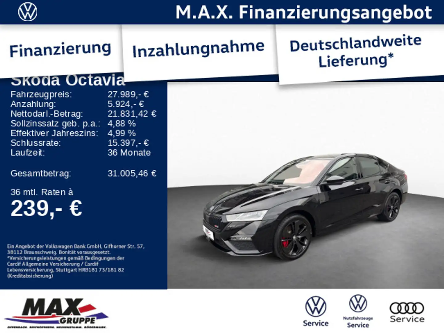 Skoda Octavia RS iV 1.4 eTSI MATRIX+NAV+HUD+KAMERA+ACC Schwarz - 1