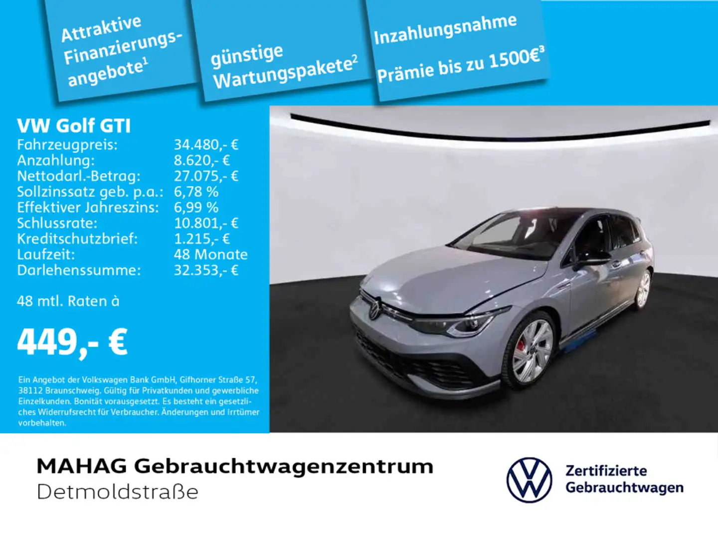Volkswagen Golf GTI Clubsport 2.0 TSI BlackStyle IQ.Light H Grau - 1
