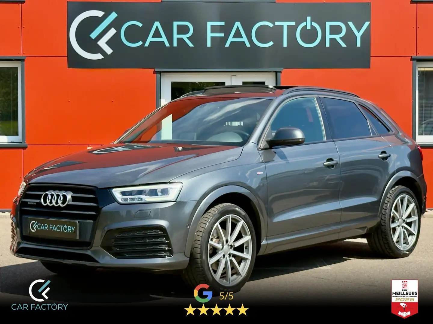 Audi Q3 Quattro S-Line 2.0 TDI 150 BVA 1ère Main Toit Ouv Gps Xénon PAck Hiver Garantie 1an Gris - 1