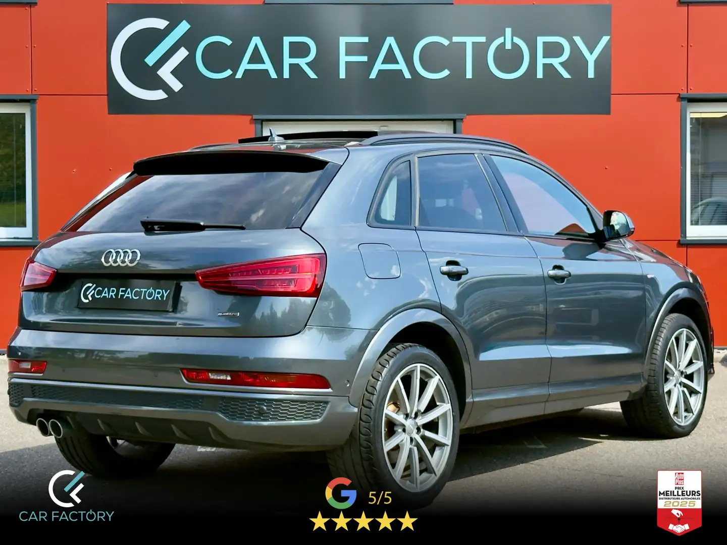 Audi Q3 Quattro S-Line 2.0 TDI 150 BVA 1ère Main Toit Ouv Gps Xénon PAck Hiver Garantie 1an Gris - 2