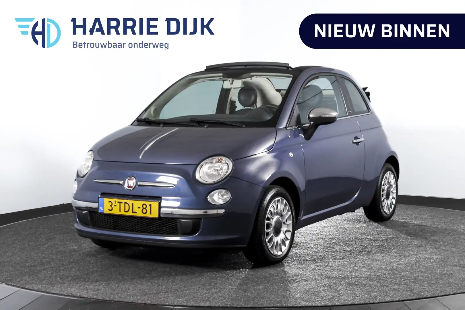 Fiat 500C 1.0 TwinAir Easy 66 PK | Open dak | PDC | Airco | Bleu - 1