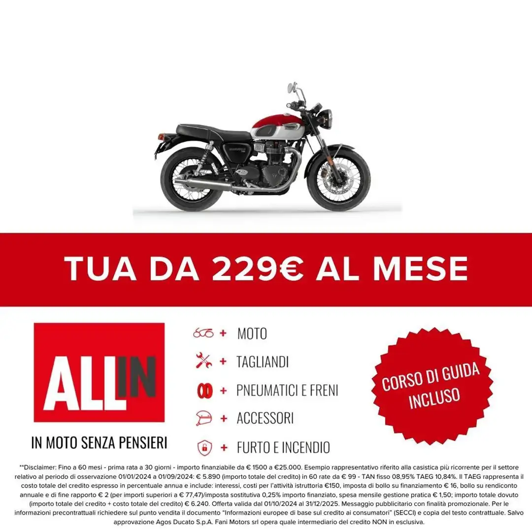 Triumph Bonneville T100 2025 Červená - 2
