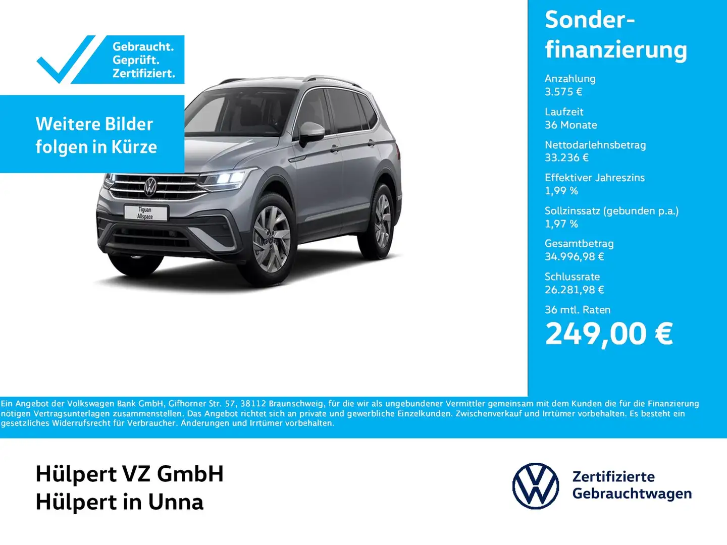 Volkswagen Tiguan Allspace 2.0 LIFE 7SITZE AHK CAM ACC LM18 Gris - 1